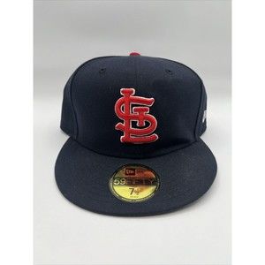 New Era 59Fifty St. Louis STL Cardinals Navy Blue Fitted Hat Cap 7 1/2